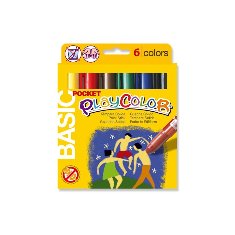 8414213015010-Playcolor Basic Pocket - Bâton de peinture - gouache - pour carton, bois - couleurs assorties-P_12691_1-0