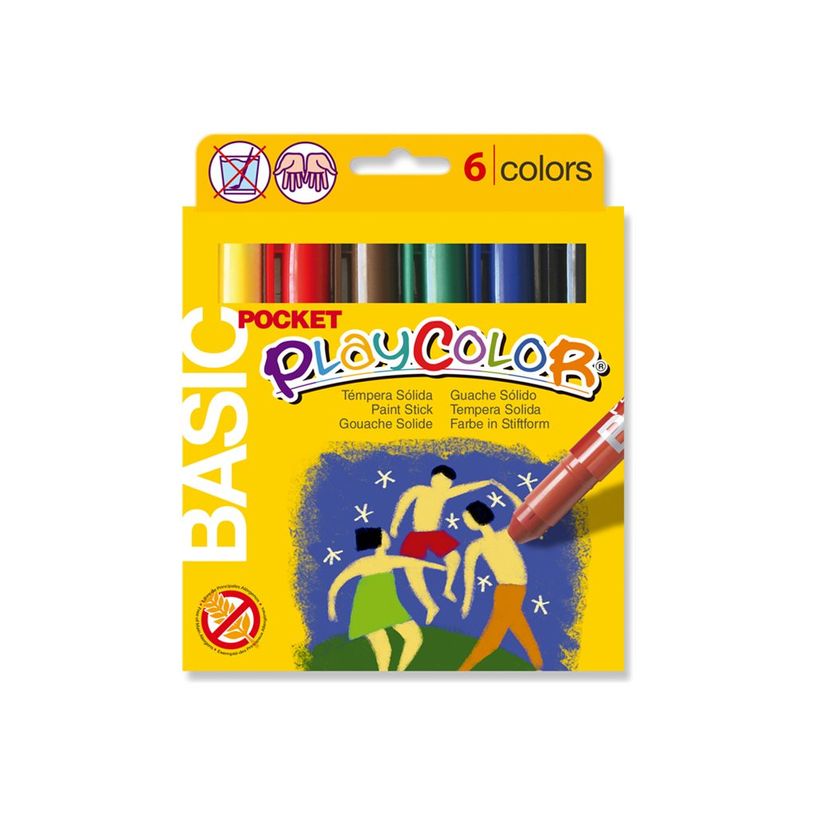 8414213015010-Playcolor Basic Pocket - Bâton de peinture - gouache - pour carton, bois - couleurs assorties-P_12691_2-1