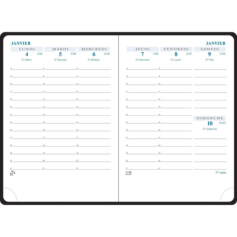 3660942000239-Agenda de poche Rialto - 1 semaine sur 2 pages - 9 x 13 cm - disponible dans différentes coul-P_13376_6-4