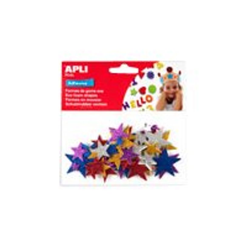 8410782134855-Apli - Sachet de gommettes en mousse - étoiles pailletées-P_13485_1-0