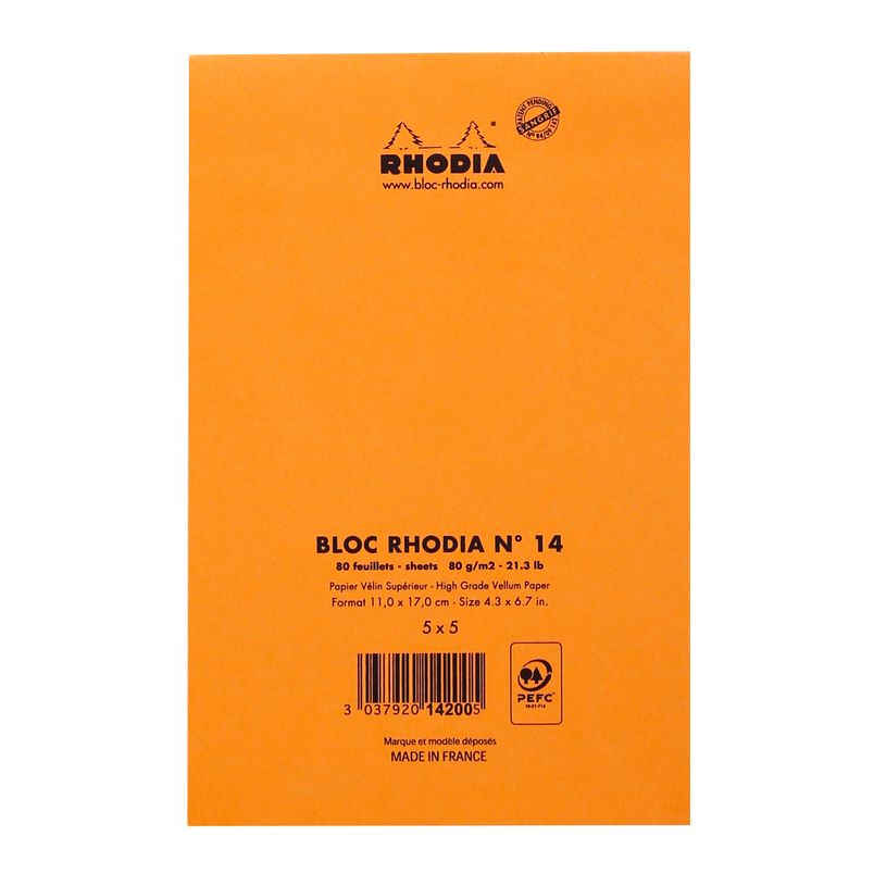 3030920142006-Rhodia - Bloc notes - 11 x 17 cm - petits carreaux - 80g-P_14200_3-2
