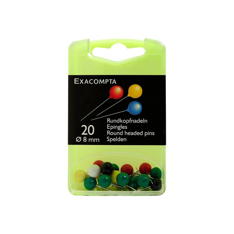0000000143950-Exacompta - 20 Épingles sphériques  - couleurs assorties-P_14395_3-2