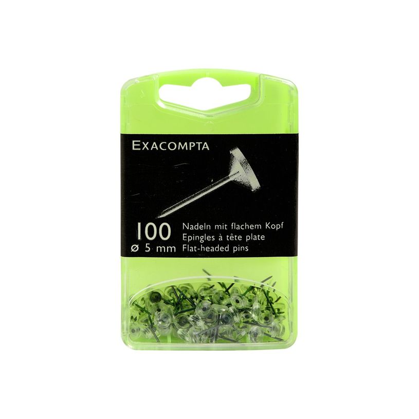 3364220145123-Exacompta - 100 Épingles tête plate - 5 mm - transparent-P_14512_4-3