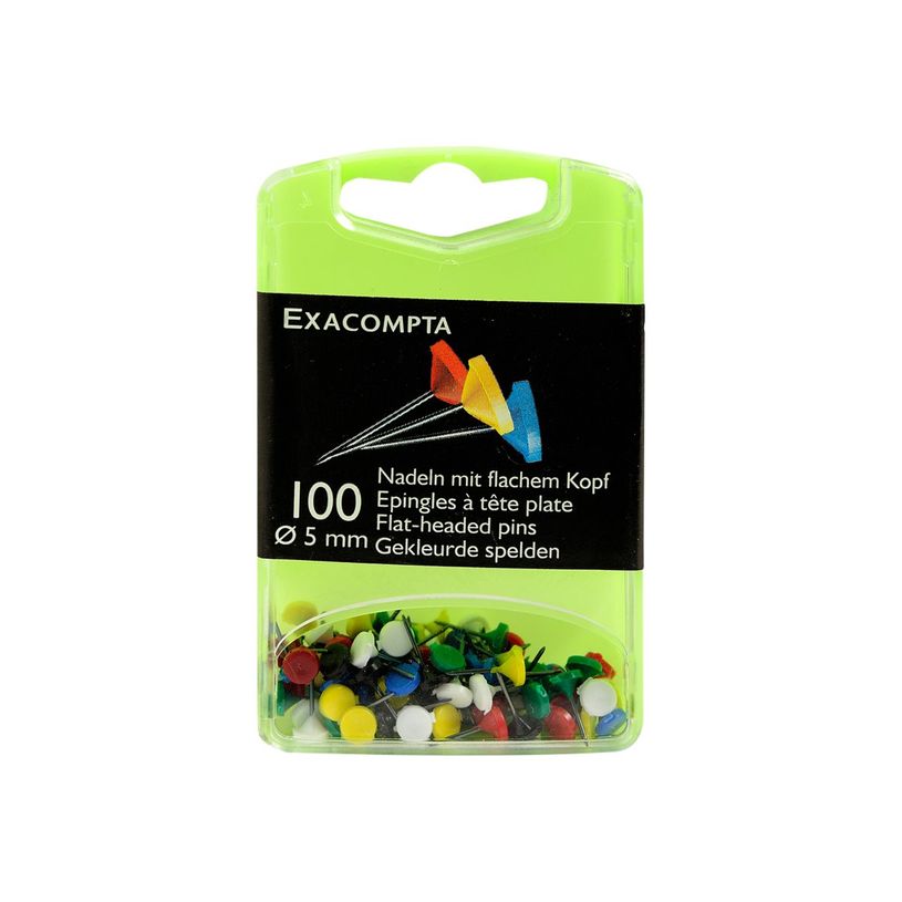 3364220145727-Exacompta - 100 Épingles tête plate - 5 mm - couleurs assorties-P_14572_2-1