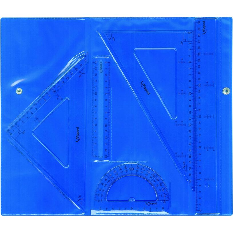 3154148971122-Maped - Kit de traçage 5 pièces - règle 30 cm,règle 15 cm, 2 équerres, rapporteur 180°-P_14826_2-1