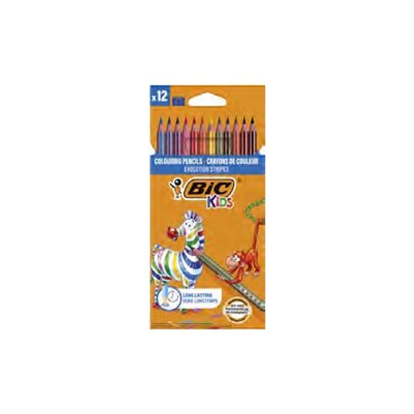 3086123499102-BIC KiDS Evolution Stripes - 12 Crayons de couleur - couleurs assorties-P_14885_2-3