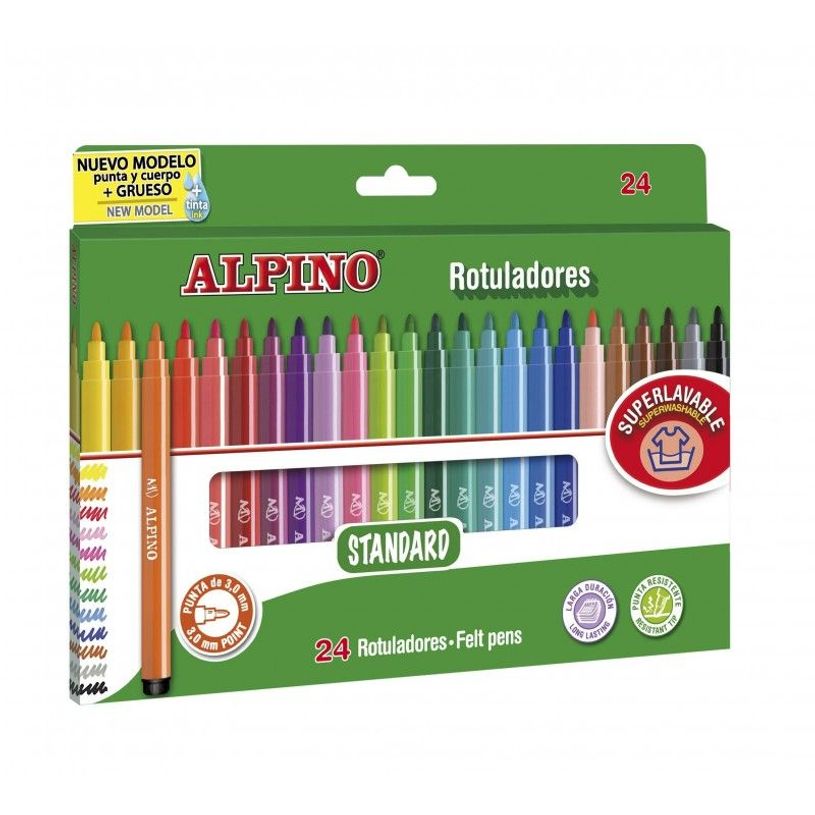 8413240609261-ALPINO Standard - Marqueur - non permanent - couleurs assorties - 3 mm - fin (pack de 24)-P_15241_1-0
