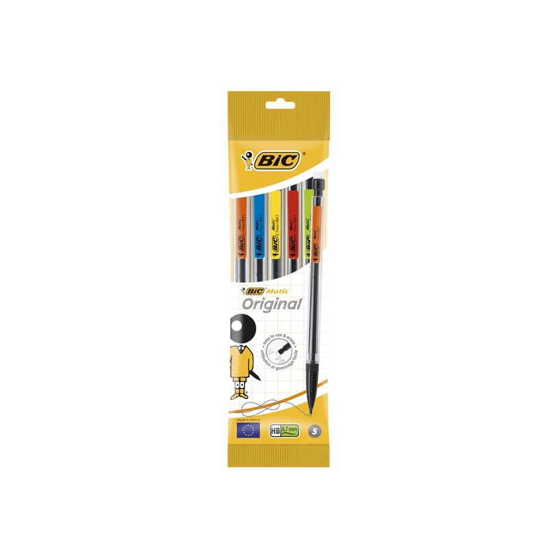 3086120015275-BIC Matic Classic - Pack de 5 porte mines - HB - 0,7 mm - avec gomme-P_15270_2-6