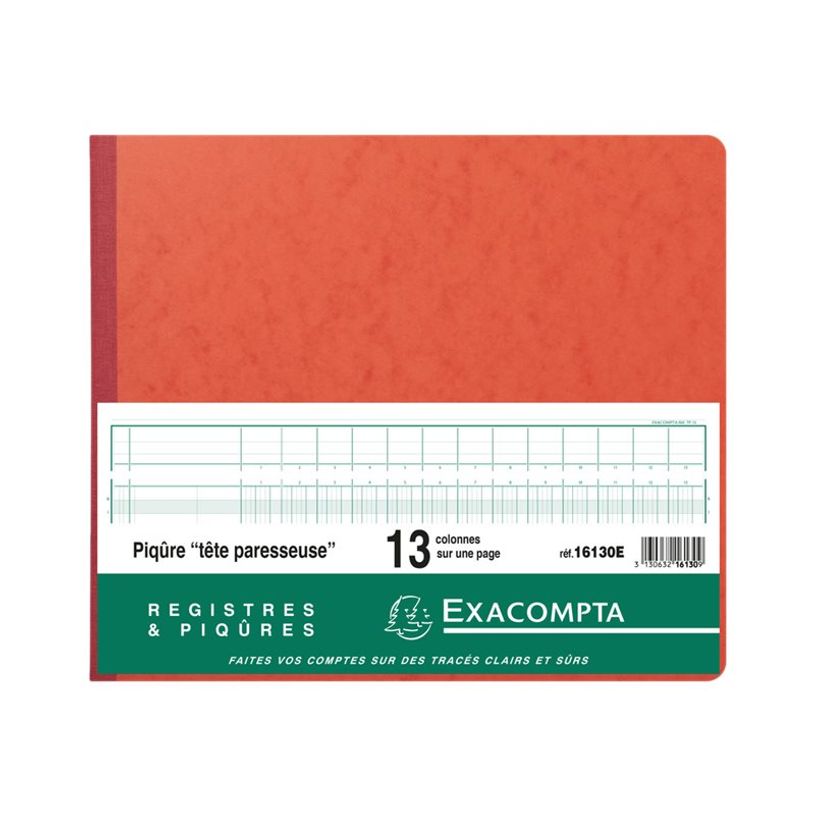 3130632161309-Exacompta - Piqûre tête paresseuse - 13 colonnes par page - 27 x 32 cm-P_16130_1-2