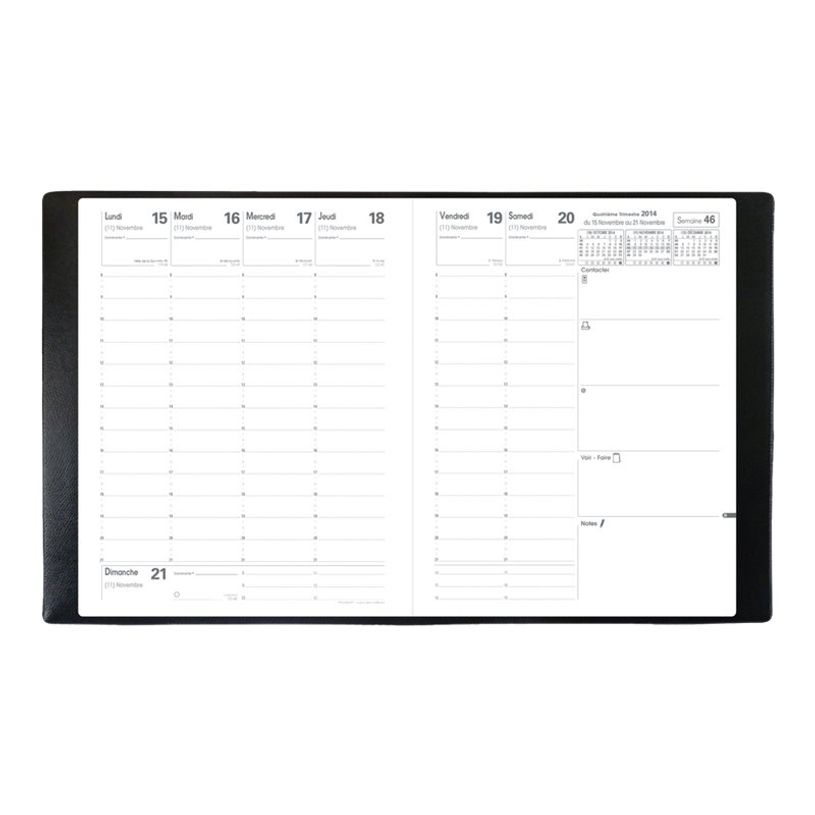 3371010124282-Quo Vadis - Agenda Club President avec répertoire - 1 semaine sur 2 pages - 21 x 27 cm - roug-P_16348_4-2