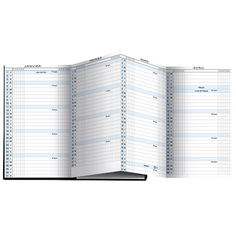 3660942001762-Agenda accordéon mensuel Exaplan 16 - 9 x 16 cm - disponible dans différentes couleurs - Exa-P_16462_3-1
