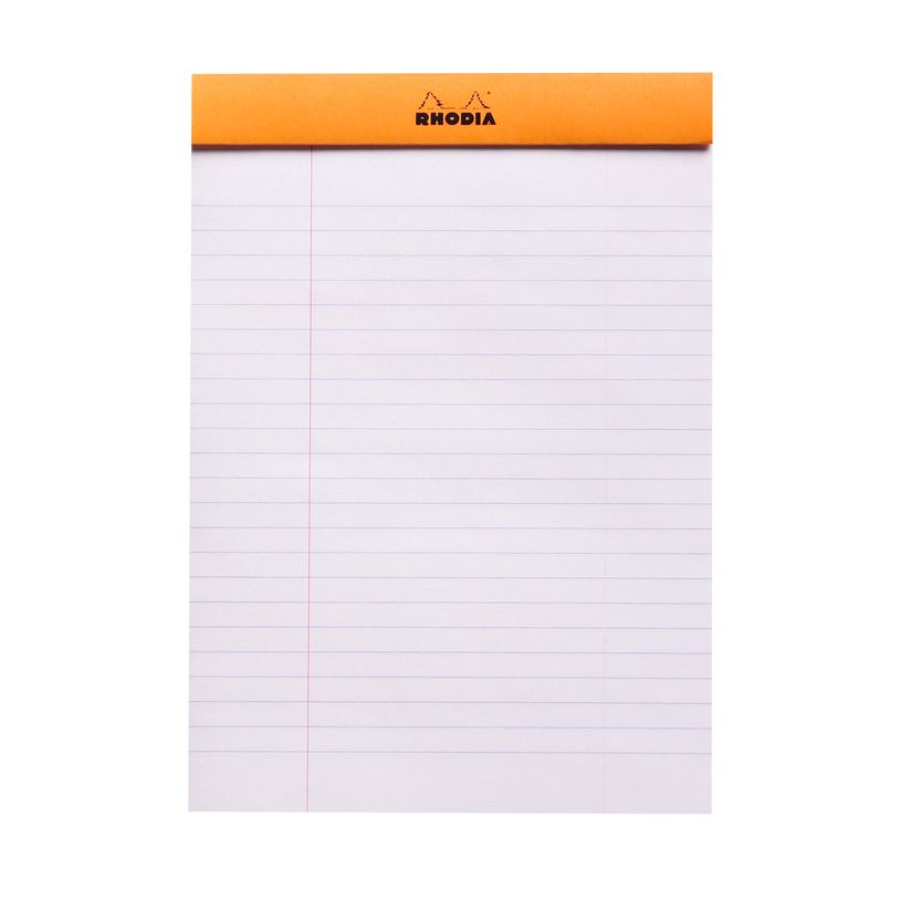 3030920166002-Rhodia Basics - Bloc notes - A5 - 160 pages - réglé avec marges - 80g - orange-P_16600_3-2