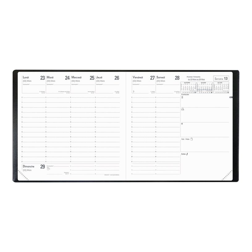 3371010124862-Quo Vadis - Agenda Impala Direction - 1 semaine sur 2 pages - 24 x 24 cm - noir-P_17104_5-4