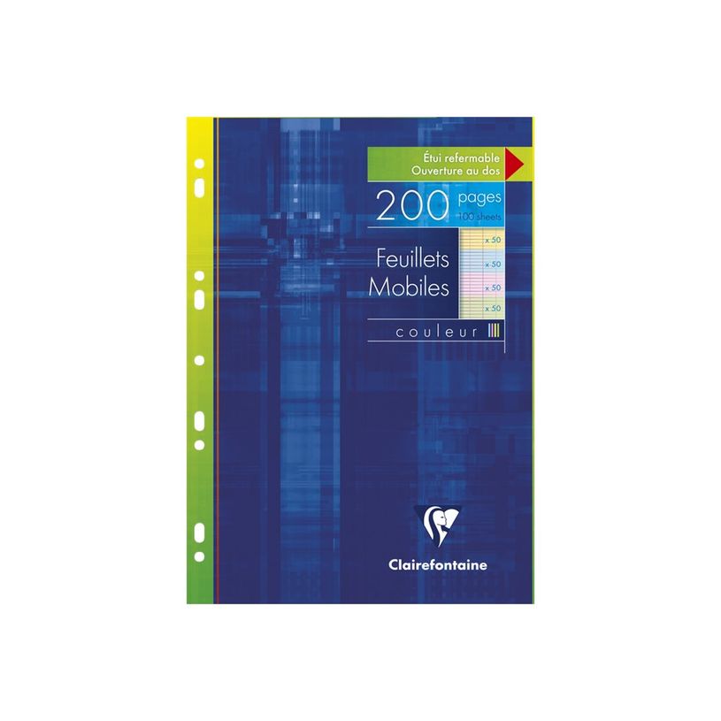 3329680175110-Clairefontaine - feuilles simples A4 - 200 pages - grands carreaux (Seyes) - coloris assortis-P_17511_1-0