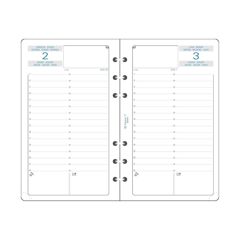 3660942001397-Exacompta Exatime 17 - Recharge pour organiseur - 1 jour par page - 1er semestre - 10,5 x 17,2-P_18245_5-2