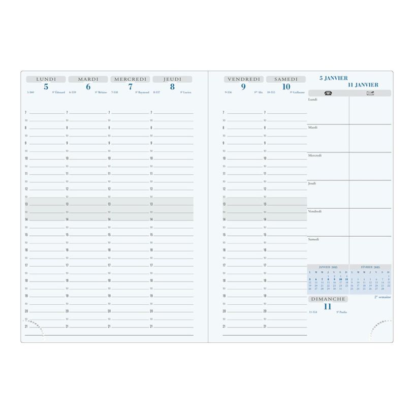 3660942000338-Agenda de bureau Winner - 1 semaine sur 2 pages - 15 x 21 cm - disponible dans différentes co-P_20446_8-6