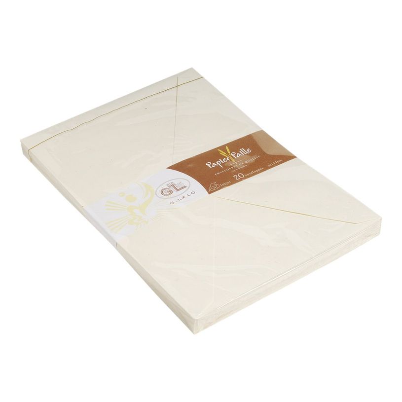 3140290206168-G.LALO Paille - 20 Enveloppes - 162 x 229 mm - Paille naturelle-P_20616_1-0