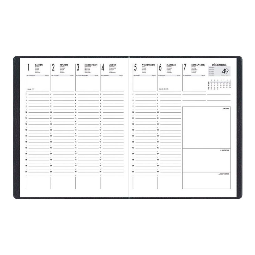 3147281207364-Agenda Classique - 1 semaine sur 2 pages - 16 x 24 cm - disponible dans différentes couleurs -P_20736_1-3