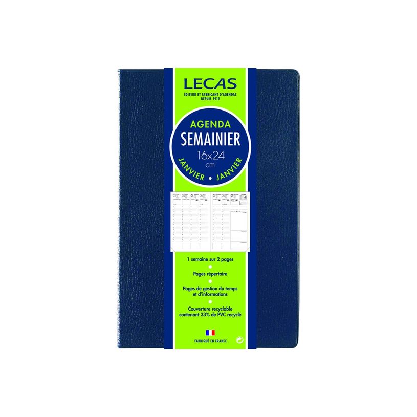 3147281207364-Agenda Classique - 1 semaine sur 2 pages - 16 x 24 cm - disponible dans différentes couleurs -P_20736_2-2