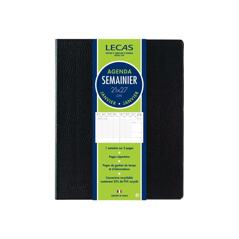 3147281209160-Agenda Classique - 1 semaine sur 2 pages - 21 x 27 cm - disponible dans différentes couleurs -P_20916_1-1