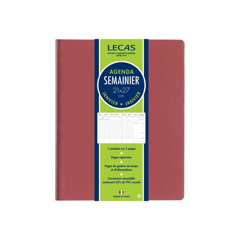 3147281209160-Agenda Classique - 1 semaine sur 2 pages - 21 x 27 cm - disponible dans différentes couleurs -P_20916_2-3