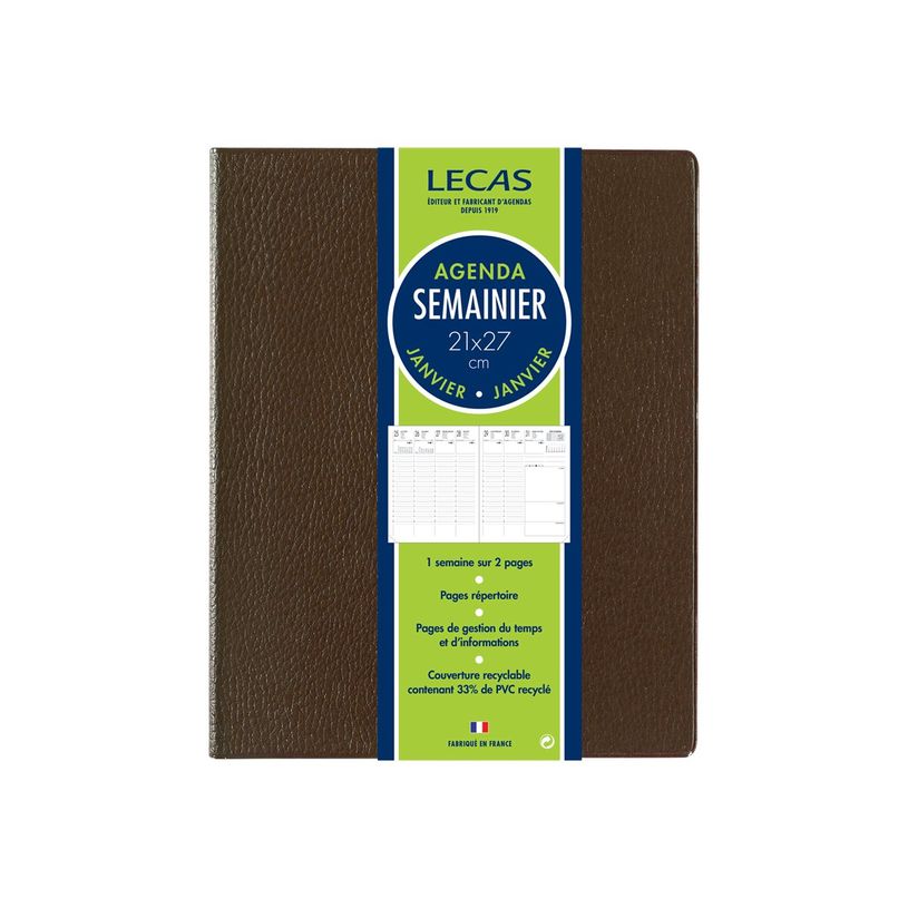 3147281209160-Agenda Classique - 1 semaine sur 2 pages - 21 x 27 cm - disponible dans différentes couleurs -P_20916_4-4