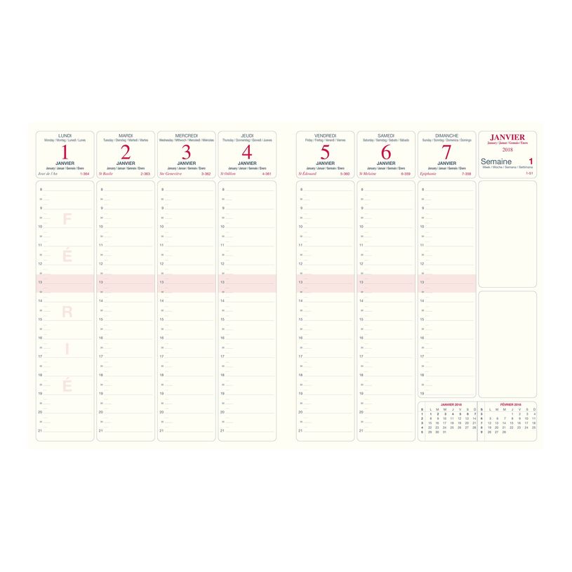 3147281219251-Agenda panorama Classique - 1 semaine sur 2 pages - 21 x 27 cm - disponible dans différentes -P_21925_2-6