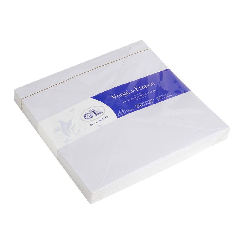 3140290224001-G.LALO Vergé de France - 25 enveloppes - 165x165 mm - Blanc -P_22400_1-0