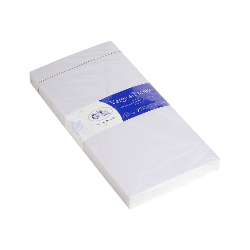 3140290227002-G.LALO Vergé de France - 25 enveloppes - 110x220 mm - Blanc -P_22700_1-0