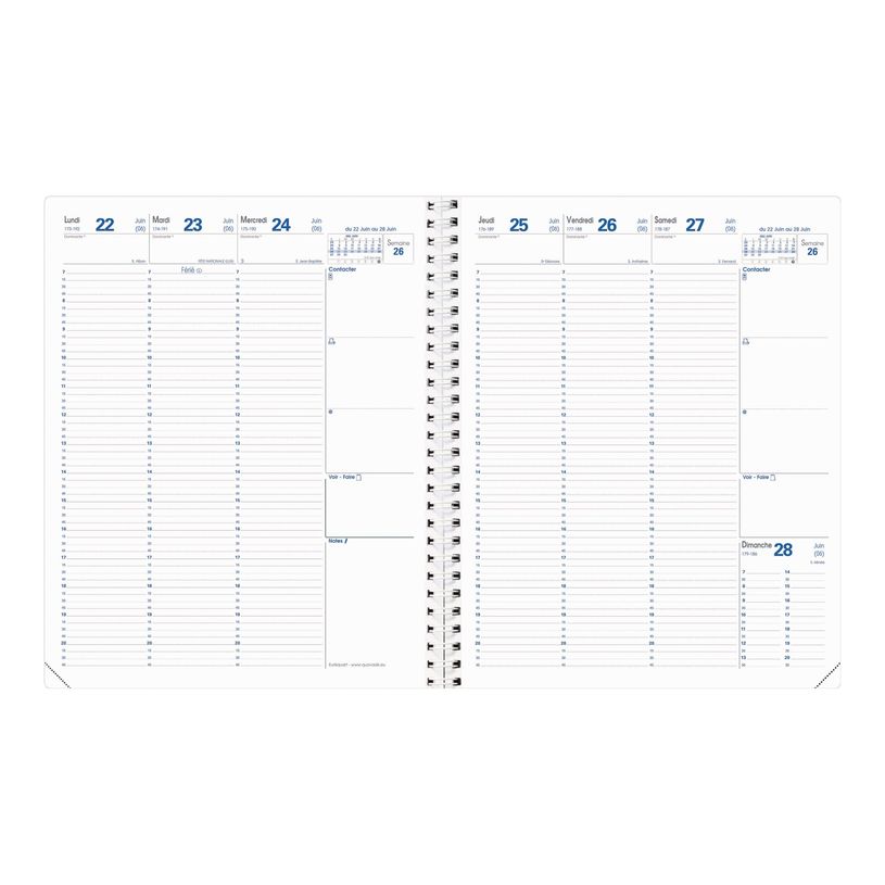 3371010125906-Quo Vadis - Agenda - Spiralé - Euréquart S - Semainier Planning - Français - Impala - Noir - 13 mois de décembre à décembre - 24x30 cm - Papier Clairefontaine blan-P_26103_2-5
