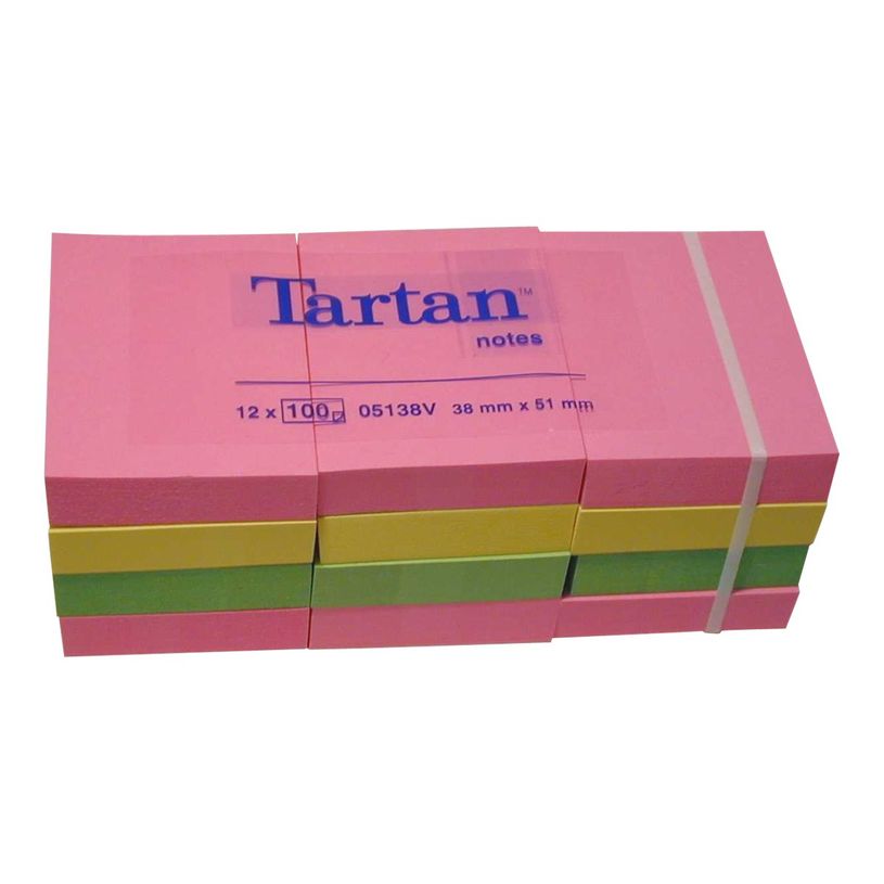 3134375462211-Notes repositionnables Tartan Néon - 38 x 51 mm - Lot de 12 blocs-P_28058_1-0