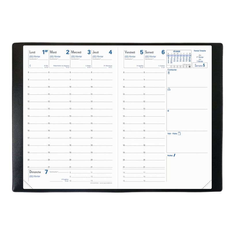 3371010126286-Quo Vadis - Agenda année scolaire avec répertoire - 2026-2027 - Universitaire - Semainier Planning - Français - Club - Noir - 13 mois de-P_28087_1-3