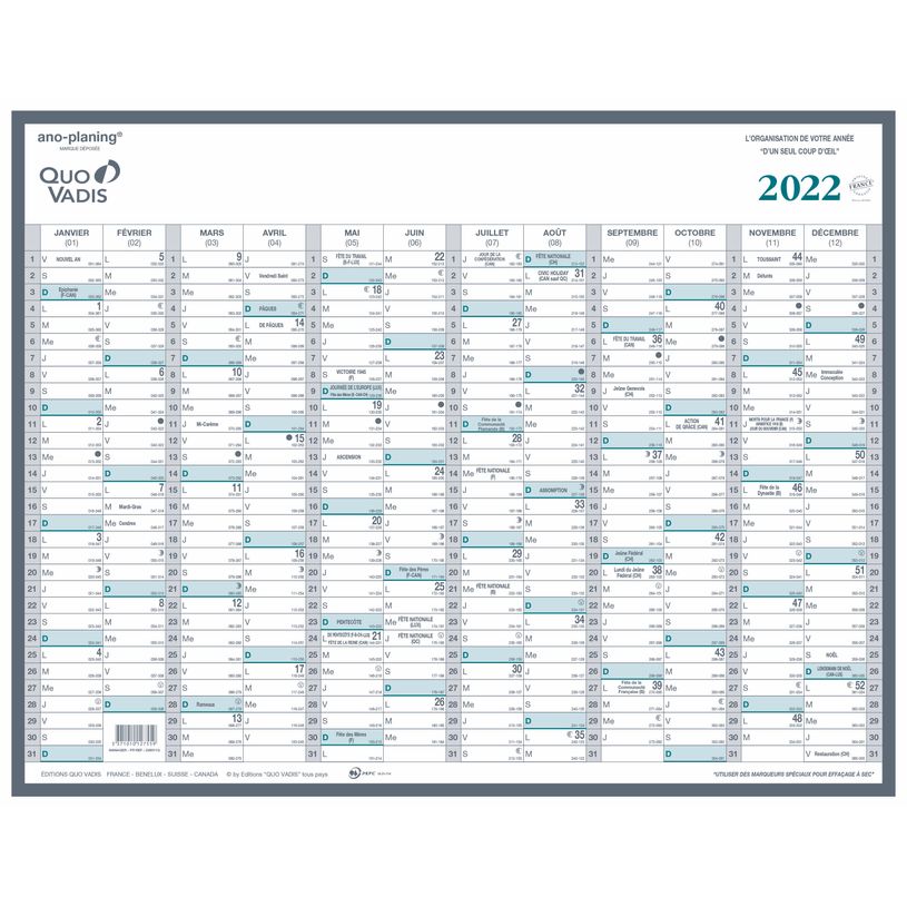 3371010127559-Quo Vadis - Calendrier 12 mois sur 1 face - 43 x 55 cm-P_35001_1-0