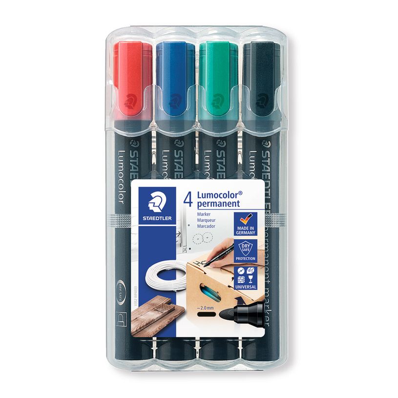 4007817352021-STAEDTLER LUMOCOLOR 352 - Pack de 4 marqueurs permanents - pointe ogive - couleurs assorties-P_35224_1-0