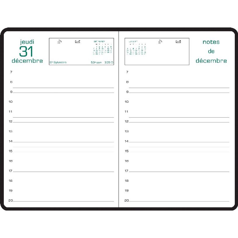 3660942007764-Agenda Couronne Travers - 1 jour par page - 11 x 17 cm - disponible dans différentes couleurs-P_38473_5-3