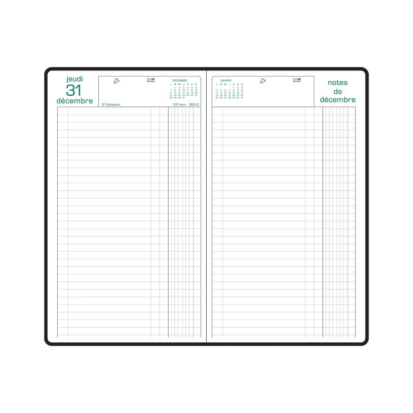 3660942007719-Agenda de bureau Comptoir - Euros et Cents - 1 jour par page - 15 x 27 cm - noir - Exacompta-P_38671_5-3