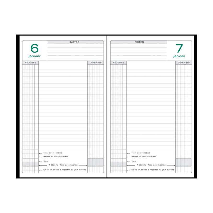 3130630389712-Agenda de bureau Perpétuel de Caisse - 1 jour par page - 14,8 x 21 cm - noir - Exacompta-P_38971_1-4