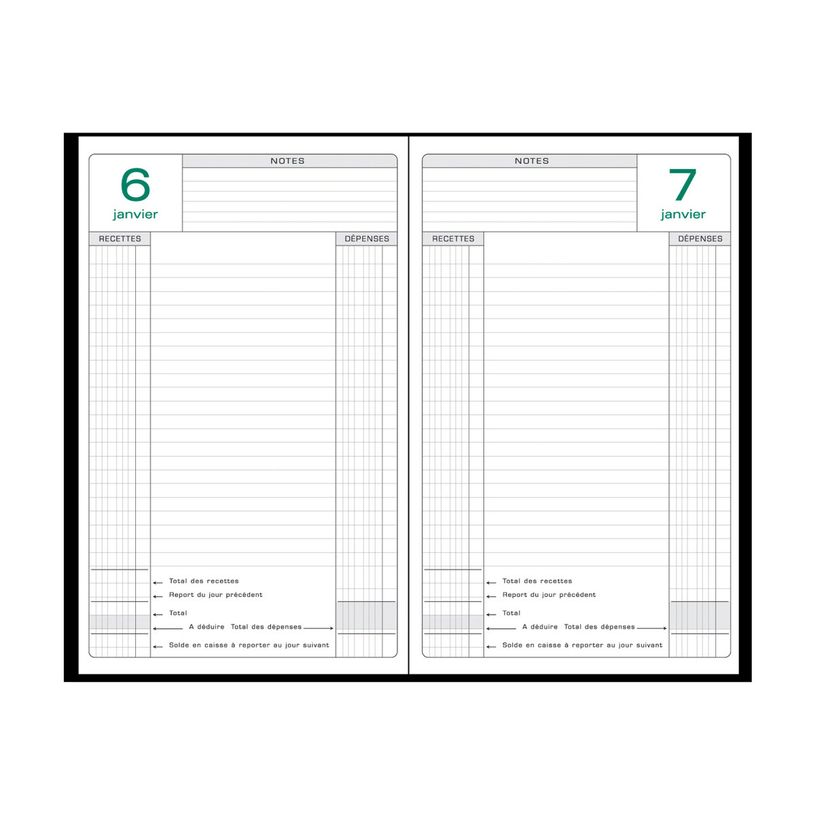 3130630389712-Agenda de bureau Perpétuel de Caisse - 1 jour par page - 14,8 x 21 cm - noir - Exacompta-P_38971_4-2