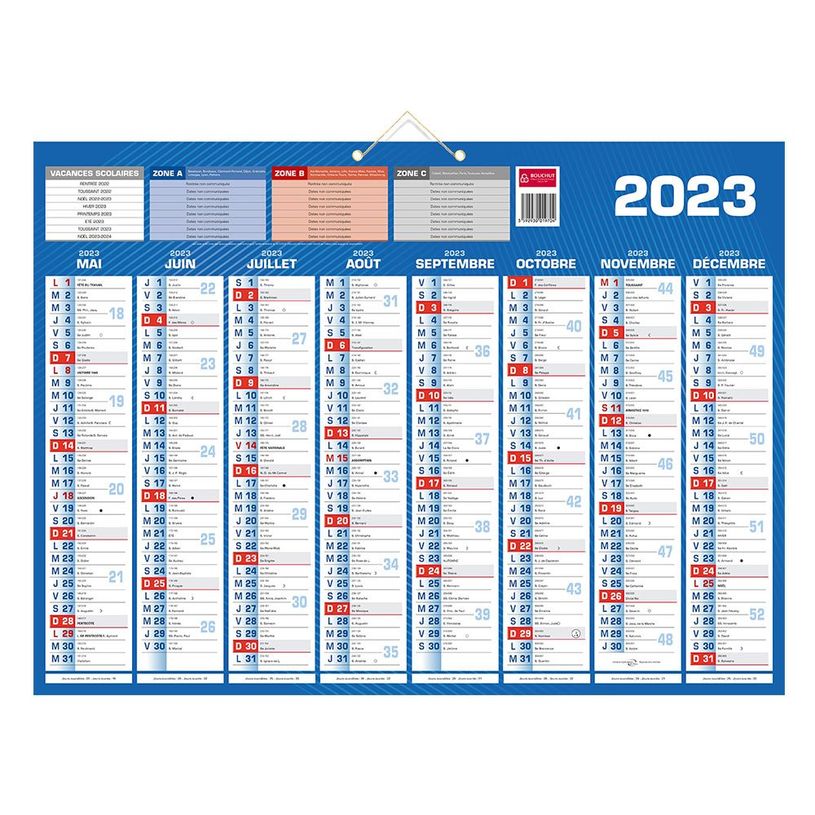 3592930019704-Bouchut Classique - Calendrier 8 mois par face - 40,5 x 55 cm-P_40555_1-0