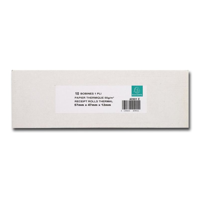 3130633409011-Exacompta - 10 Bobines papier thermique - Rouleau de 57 x 47 x 12 mm - 25 m-P_40901_9-4