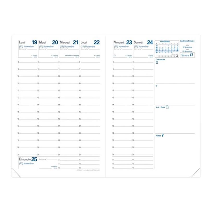 3371010182107-Quo Vadis - Agenda - Affaires - Semainier Planning - Français - Impala - 14 mois de décembre à janvier - 10x15 cm - Papier Clairefontaine blan-P_41862_1-6