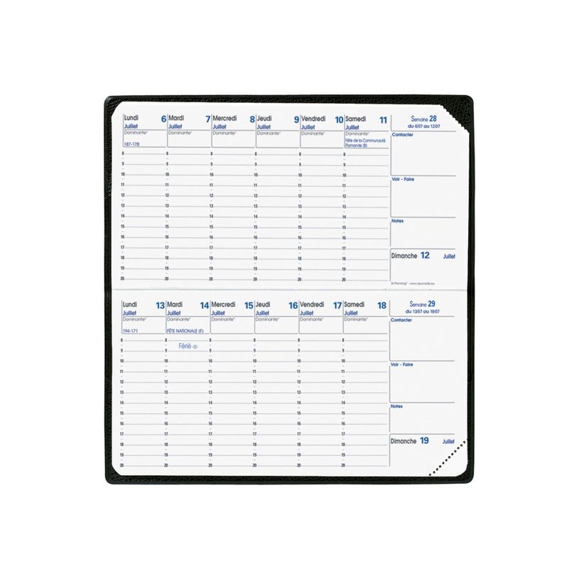 3371010130771-Quo Vadis - Agenda - Bi-Planning - Quinzainier - Français - Impala - Noir - 12 mois de janvier à décembre - 8,8x17 cm - Papier Clairefontaine blan-P_43104_6-4