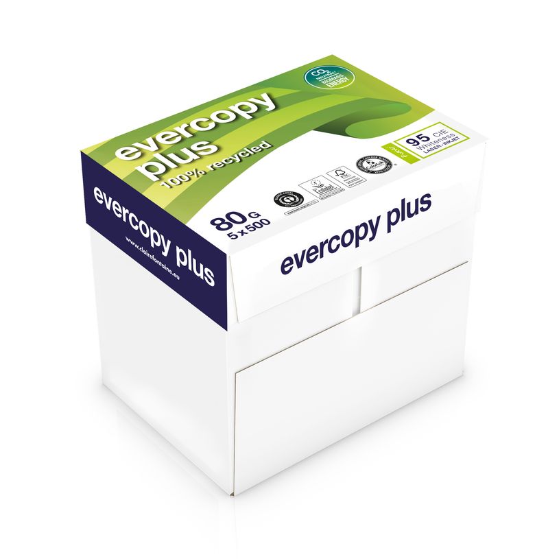 3288585500482-Clairefontaine Evercopy + - Papier blanc recyclé - A4 (210 x 297 mm) - 80 g/m² - 2500 feuill-P_50049_1-0