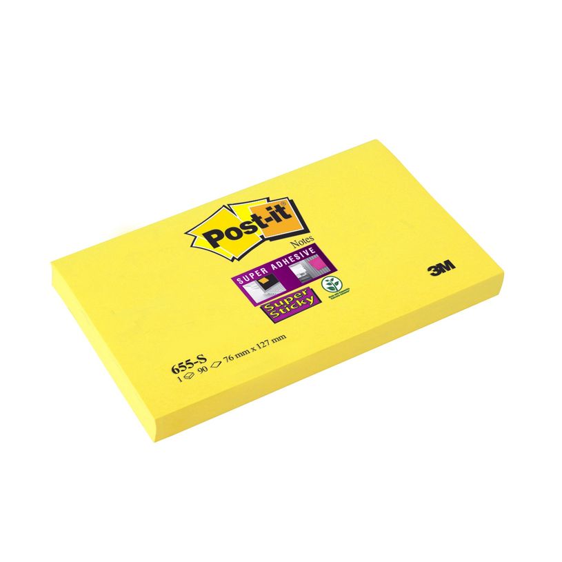 4001895877117-Post-it - Bloc notes Super Sticky - jaune jonquille - 76 x 127 mm-P_52431_2-0
