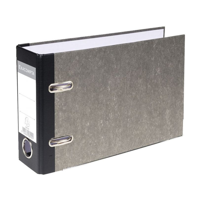 3130630531111-Exacompta - Classeur à levier à l'italienne - Dos 70 mm - A5 - pour 550 feuilles - gris marb-P_53110_1-0