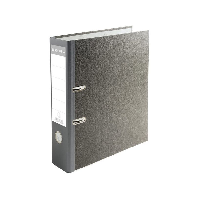 3130630537090-Exacompta - Classeur à levier - Dos 80 mm - A4 - pour 600 feuilles - gris marbré-P_53709_1-0