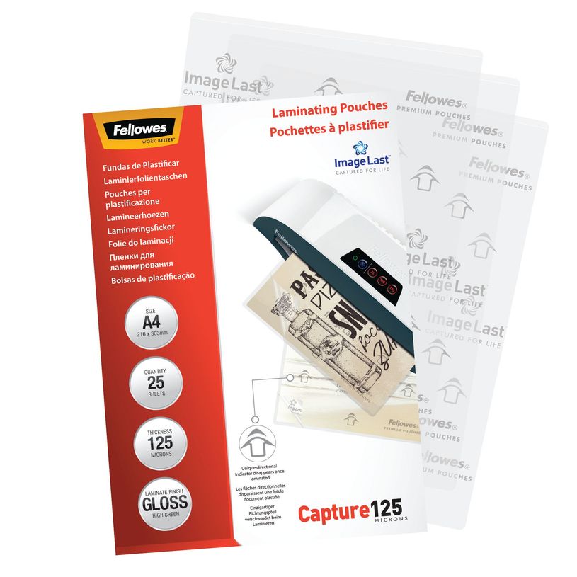 0775115396330-Fellowes - 25 pochettes de plastification A4 (216 x 303 mm) - 125 microns - brillantes -P_53963_2-1