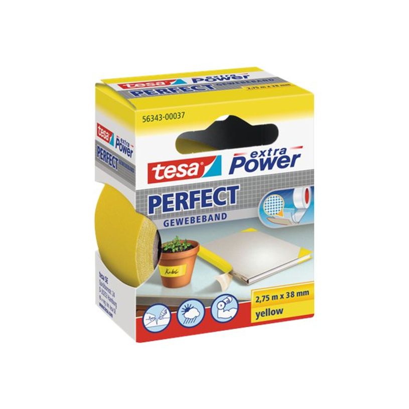 4042448044211-Tesa extra Power Perfect - Ruban adhésif en toile - 38 mm x 2.75 m - jaune-P_56303_2-0