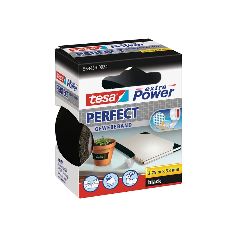 4042448044150-Tesa extra Power Perfect - Ruban adhésif en toile - 38 mm x 2.75 m - noir-P_56306_1-0