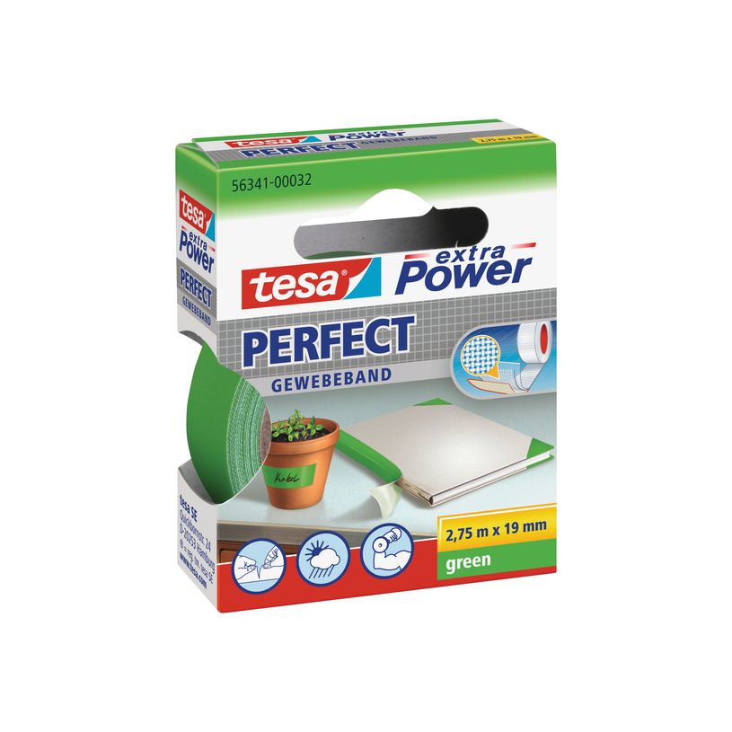 4042448044099-Tesa extra Power Perfect - Ruban adhésif en toile - 19 mm x 2.75 m - vert-P_56335_1-0